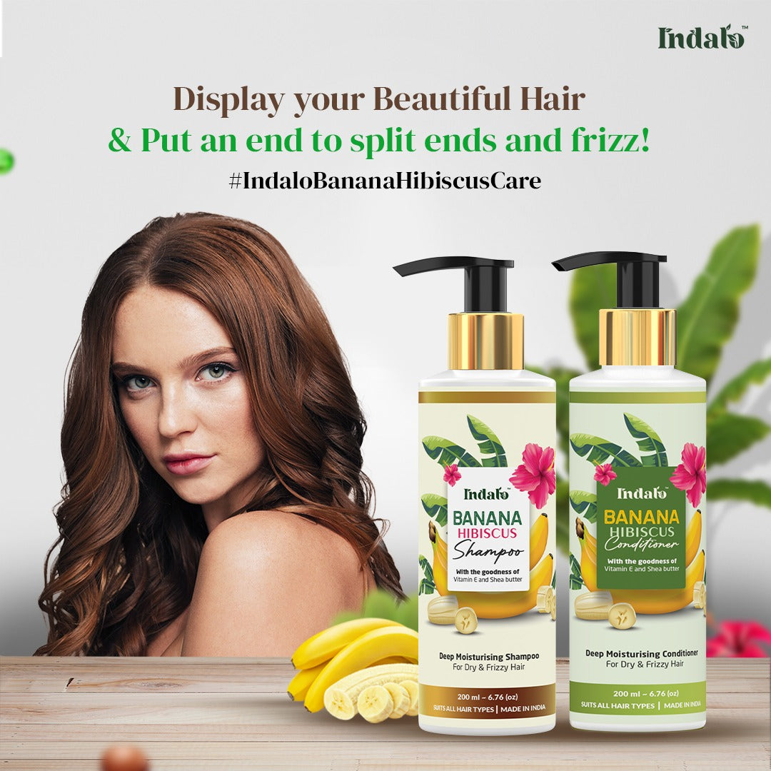 Believe in the benefits of Banana Hibiscus Shampoo and Conditioner Indalo