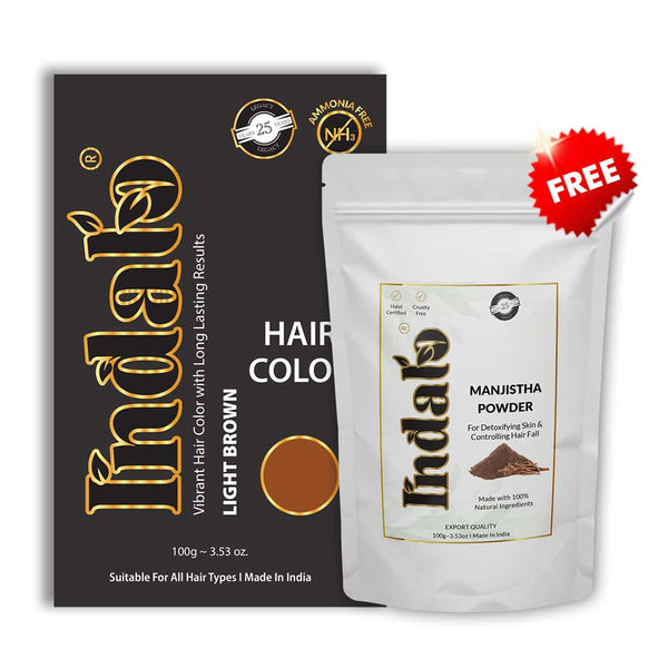 Indalo Ammonia-Free Light Brown Hair Color for Your Best Look - 100g