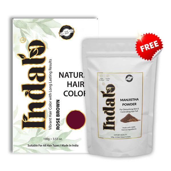 Natural Rose Brown Hair Color for No More Chemical Damage - 100g
