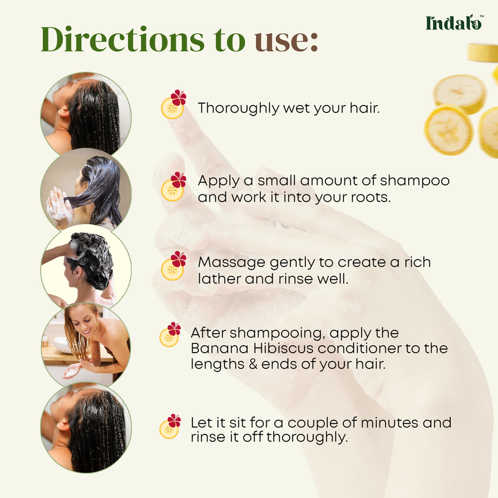 Indalo Combo For Frizzy Hair With Banana Hibiscus Shampoo & Conditioner 