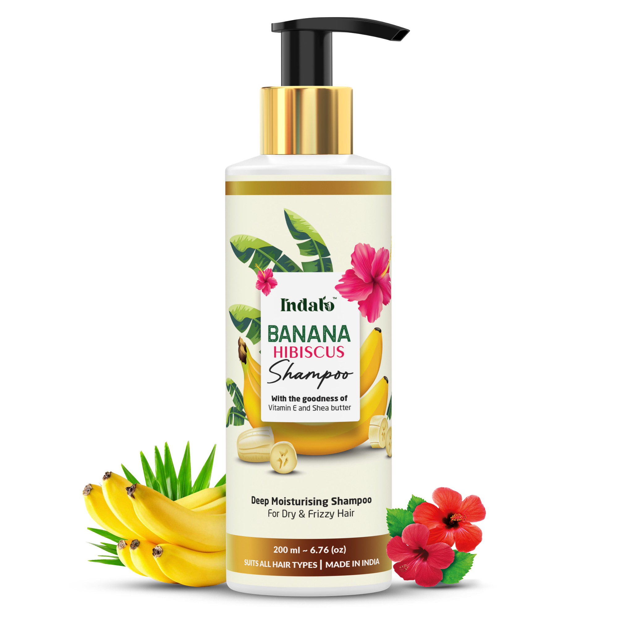 Buy Banana Shampoo for Dry Hair | Hibiscus Shampoo for Hair Growth | Indalo
