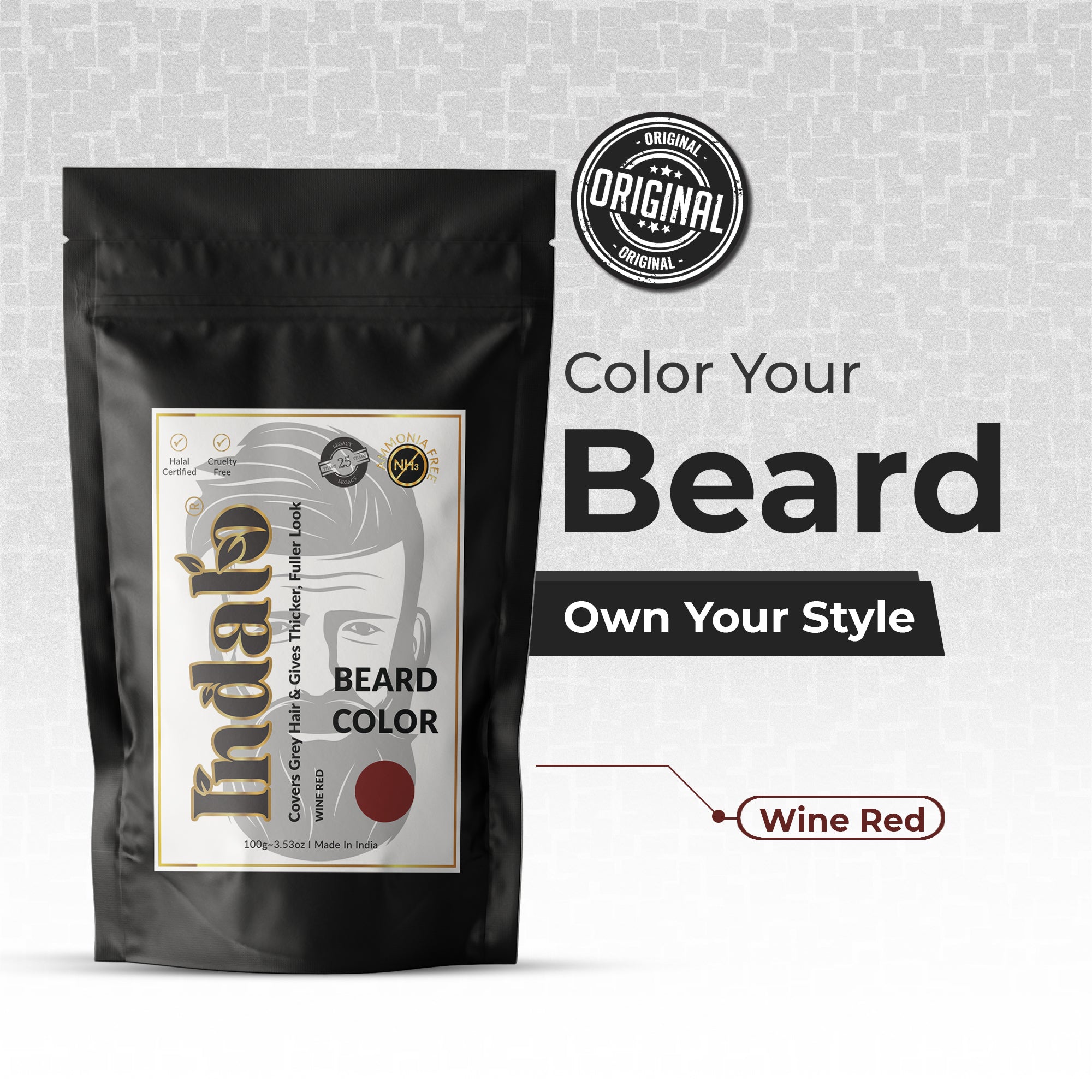 Wine Red Beard Color for Men | Best Ammonia Free Beard Color Online ...