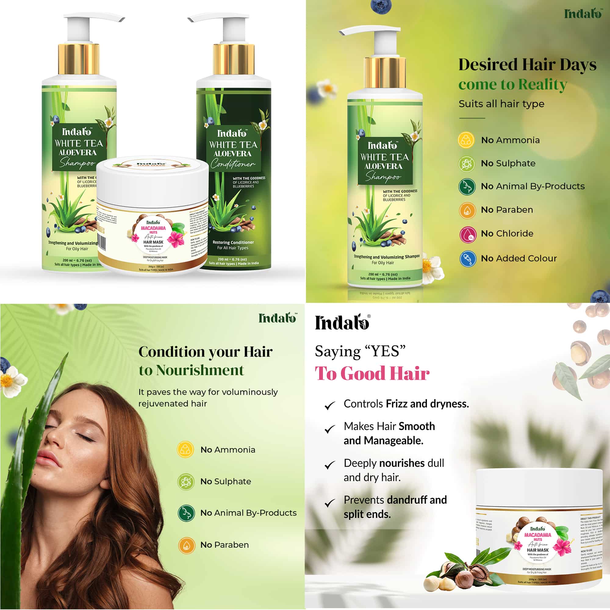Buy Indalo Hair Care Combo for Dandruff & Frizz Free Hair