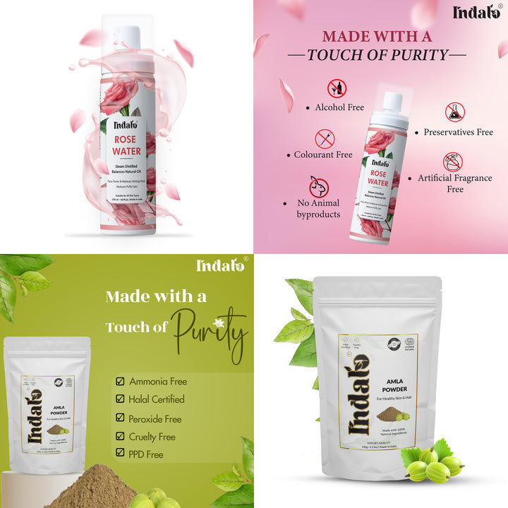 Indalo Amla Powder and Pure Rose Water