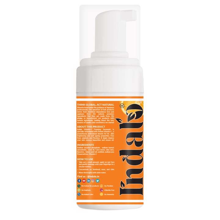 Vitamin C Foaming Face Wash With Aloe Vera Extract For Brightening Skin Tone - 100Ml Liquid
