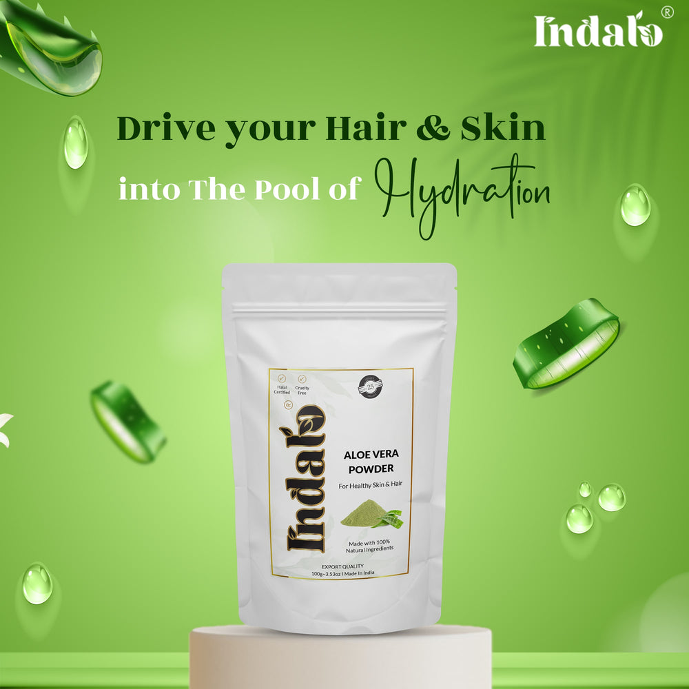 Aloe Vera Powder for Skin Hydration & Irritation Relief | Indalo