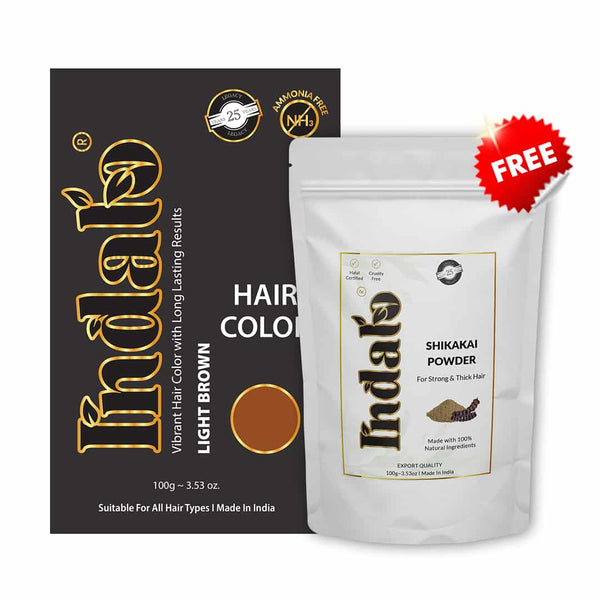 Indalo Ammonia-Free Light Brown Hair Color for Your Best Look - 100g