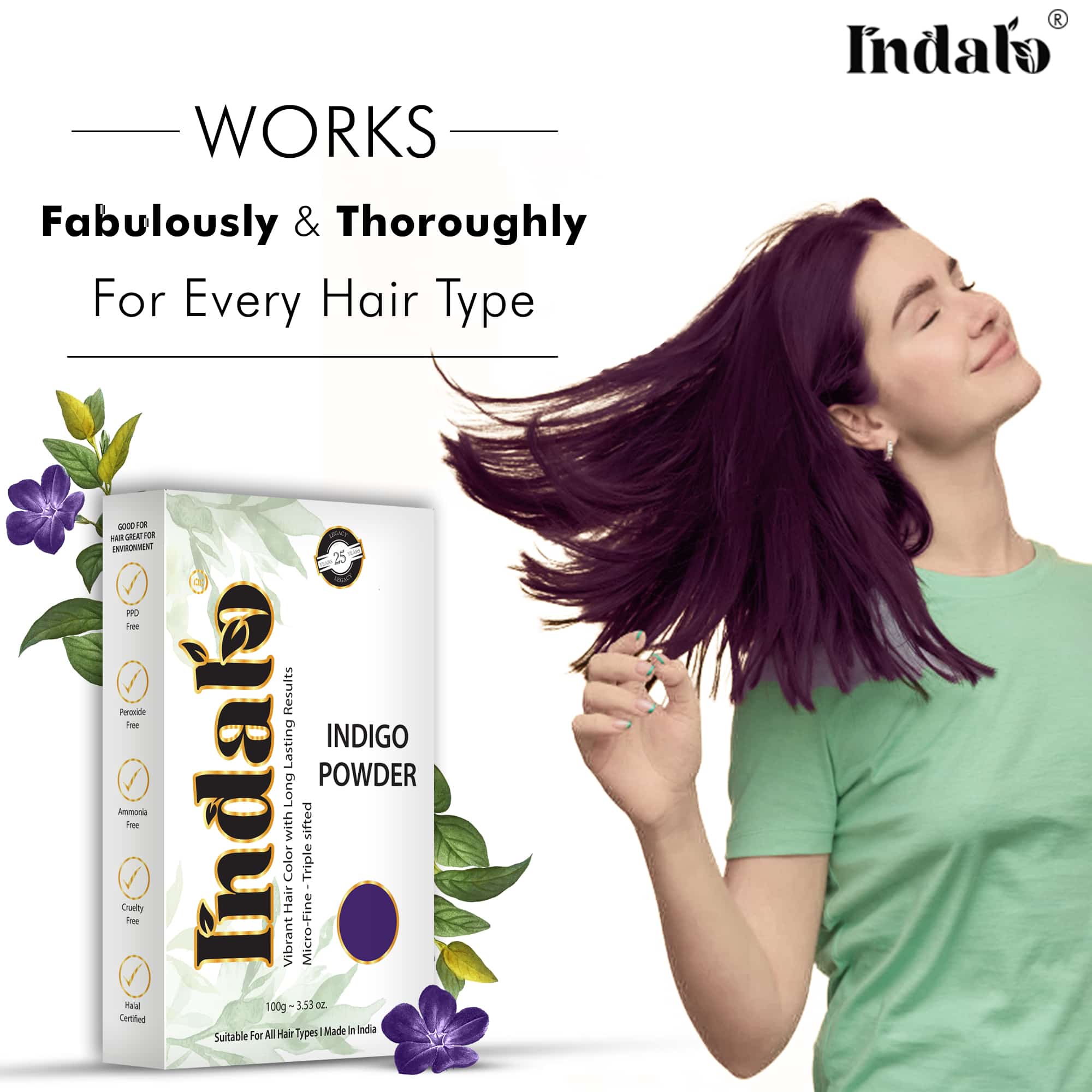 Indigo Powder Color Indigo powder for hair: natural dye for hair & indigo powder hindi – Indalo