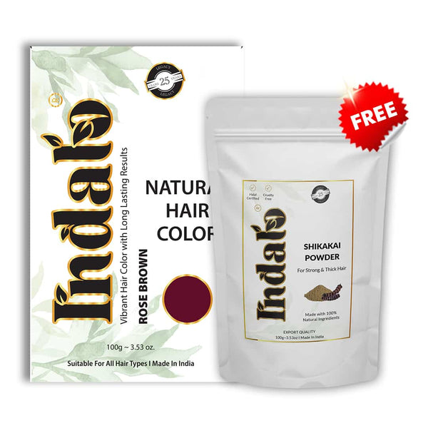 Natural Rose Brown Hair Color for No More Chemical Damage - 100g