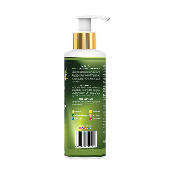 Indalo Combo For Oily Hair With White Tea Aloe Vera Shampoo & Conditioner | With Goodness Of
