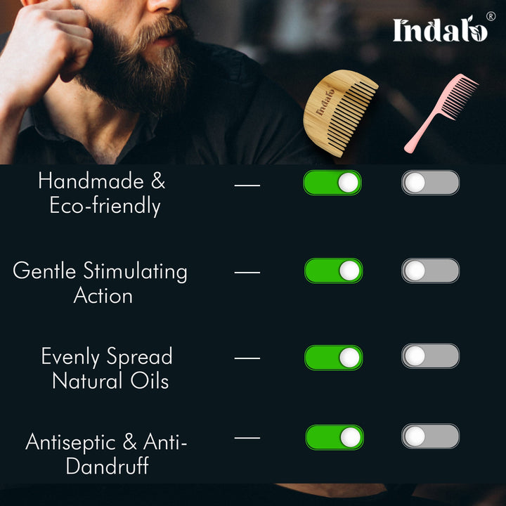 Indalo Beard Neem Wood Comb Color