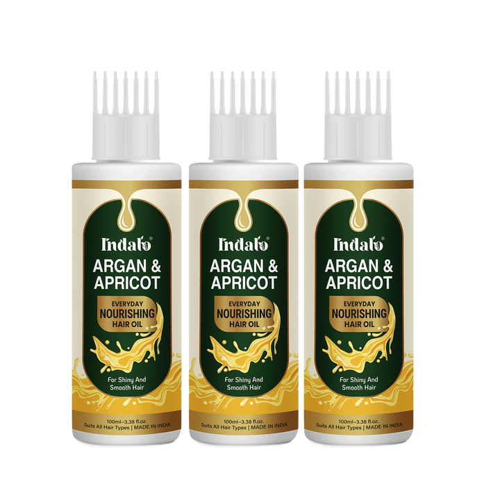 Indalo Argan & Apricot Hair Oil pack of 3