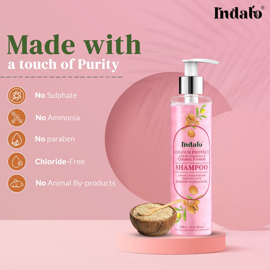 Indalo Quinoa Protein Colour Protect Shampoo With Argan Oil And Keratin Hair Treatment For Treated