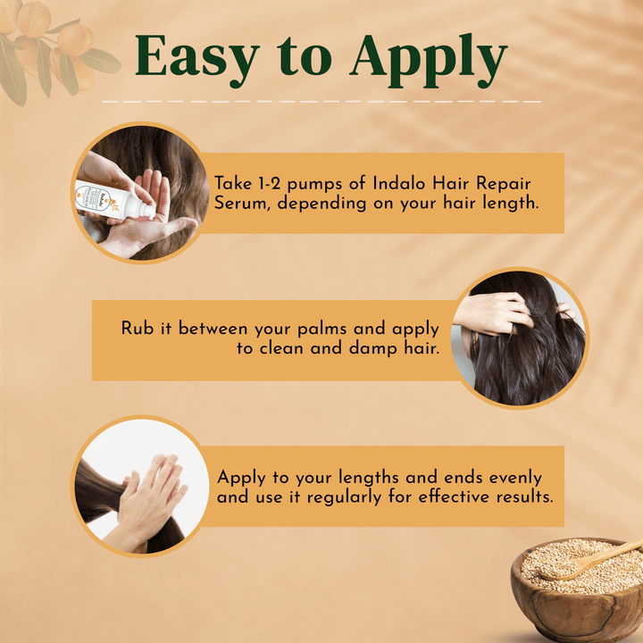 Indalo Keratin Quinoa Protein Hair Serum Use