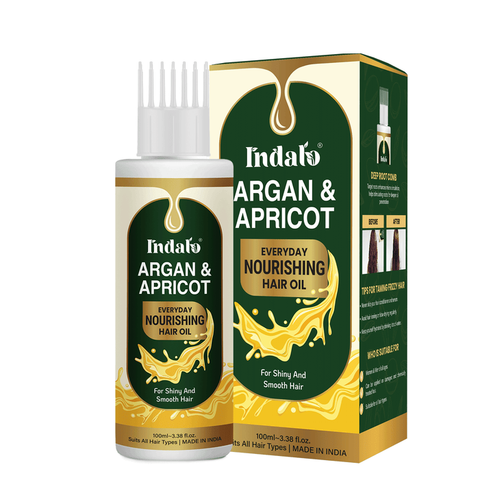 Indalo Argan & Apricot Hair Oil For Frizzy and Dry hair