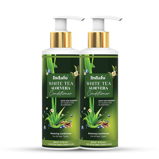 Indalo White Tea Aloe Vera Conditioner With Licorice And Blueberries For Oily Hair Care |