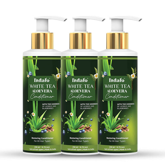 Indalo White Tea Aloe Vera Conditioner With Licorice And Blueberries For Oily Hair Care |