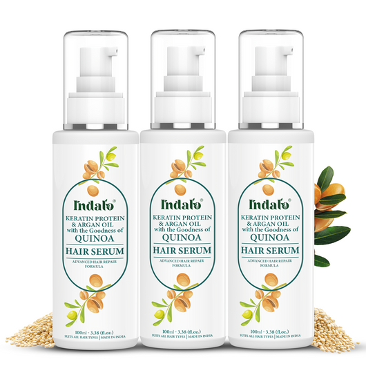 Indalo Keratin Quinoa Protein Hair Serum With Argan Oil | Advanced Repair Formula For Silky Smooth &